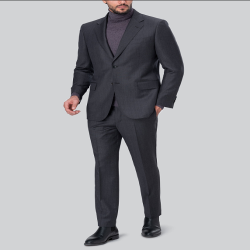 کت و شلوار طوسی تیره