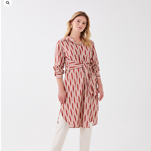 پیراهن تونیک آستین بلند زنانه فیت راحت ال سی وایکیکی کلاسیک | LCWAIKIKI Classic