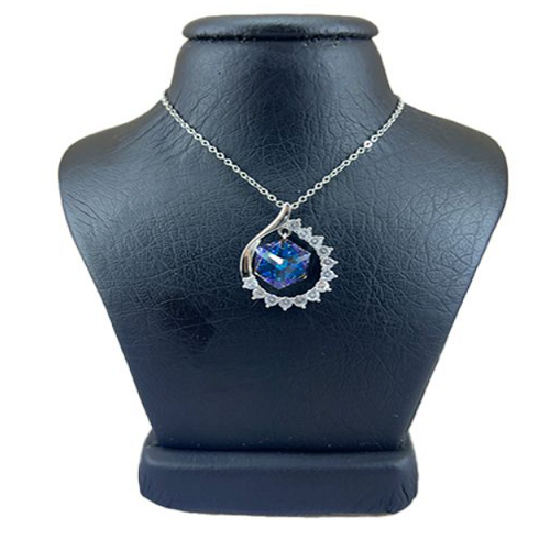 گردنبند نقره زنانه سواروسکی مدل مکعب جواهری کد 45985632