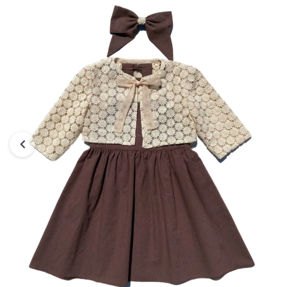 ست 3 تکه لباس دخترانه ژاکید مدل مارینا