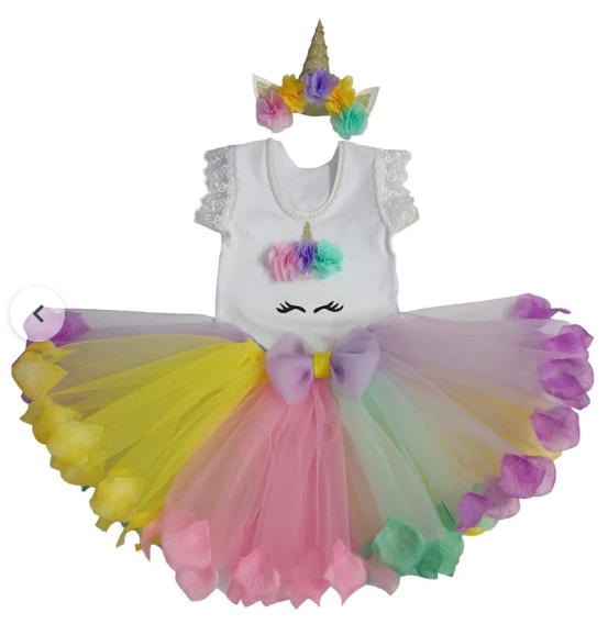 ست 3 تکه لباس دخترانه مدل یونیکرون