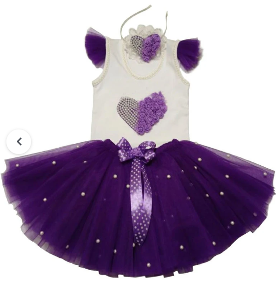 ست 3 تکه لباس دخترانه مدل قلب